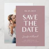 Dusty Roos Modern Wedding Save the Date (Voorkant / Achterkant)