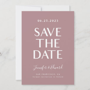 Dusty Roos Modern Wedding Save the Date