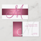 Dusty Roos Monogram/DIY achtergrond kleur Visitekaartje (Voorkant / Achterkant)