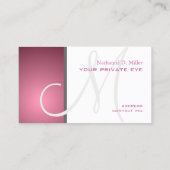 Dusty Roos Monogram/DIY achtergrond kleur Visitekaartje (Achterkant)