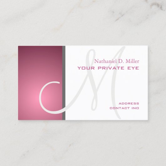 Dusty Roos Monogram/DIY achtergrond kleur Visitekaartje (Achterkant)