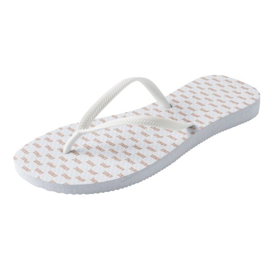 Dusty Roos Name Pattern White Teenslippers (Schuin)