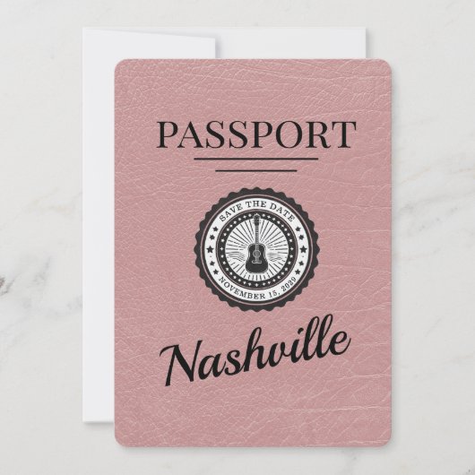 Dusty Roos Nashville Passport Bewaar de datum Save The Date (Voorkant)