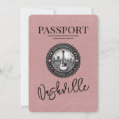 Dusty Roos Nashville Passport Wedding Kaart (Achterkant)