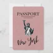 Dusty Roos New York Passport Wedding Kaart (Achterkant)