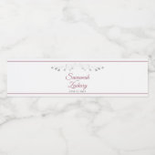 Dusty Roos op White Elegant  Border Wedding Waterfles Etiket (Enkel label)