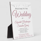 Dusty Roos op White Elegant Wedding Welcome Sign Fotoplaat (Zijkant)