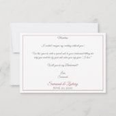 Dusty Roos op wit Elegant Be My Bridesmaid Kaart (Achterkant)