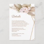 Dusty Roos Orchid Pampas Grass Gold Arch Details Informatiekaartje (Voorkant)