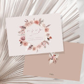 Dusty Roos Pampas Boho Wedding RSVP