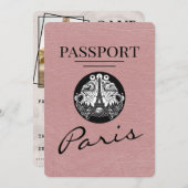 Dusty Roos Paris Passport Bewaar de datum Save The Date (Voorkant / Achterkant)