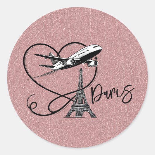 Dusty Roos Paris Passport Ronde Sticker (Voorkant)