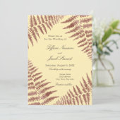 Dusty Roos & Peach Blush Ferns Wedding Kaart (Staand voorkant)
