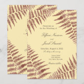 Dusty Roos & Peach Blush Ferns Wedding Kaart (Voorkant / Achterkant)