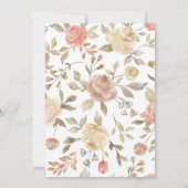 Dusty Roos Peach Cream Floral Housewarming Party Kaart (Achterkant)