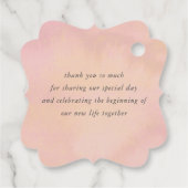 Dusty Roos Peach Floral Elegant Dank u Bedankjes Labels (Achterkant)