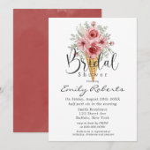 Dusty Roos Peony Ice Cream Vrijgezellenfeest Invi Kaart (Voorkant / Achterkant)