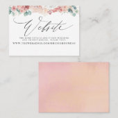 Dusty Roos Perzik Bloemen Bruiloft Website Kaart Visitekaartje (Voorkant / Achterkant)