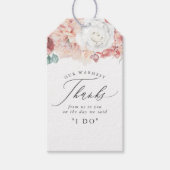 Dusty Roos Perzik Bloemen Elegant Dank u Cadeaulabel (Voorkant)