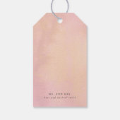 Dusty Roos Perzik Bloemen Elegant Dank u Cadeaulabel (Achterkant)