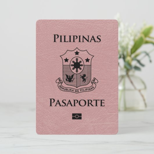 Dusty Roos Philippines Passport Save the Date (Staand voorkant)