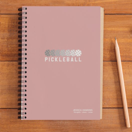 Dusty Roos Pickleball Logo Gradient Persoonlijk Notitieboek