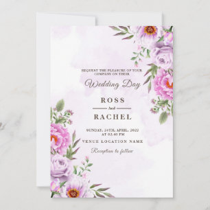 Dusty Roos Pink and Gold Floral Greenery Wedding I Kaart