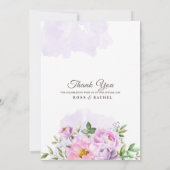 Dusty Roos Pink and Gold Floral Greenery Wedding I Kaart (Achterkant)