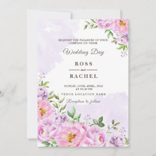 Dusty Roos Pink and Gold Floral Greenery Wedding I Kaart
