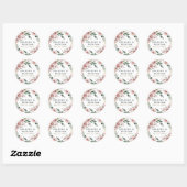 Dusty Roos Pink and Gold Floral Greenery Wedding Ronde Sticker (Vel)