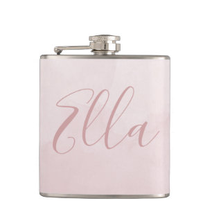 Dusty Roos Pink Blush Womans Girls Name Heupfles