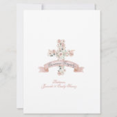 Dusty Roos Pink Cross Baptisme Uitnodiging (Achterkant)