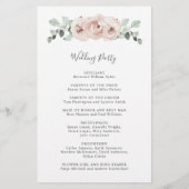 Dusty Roos Pink Floral Budget Weddenprogramma Flyer (Achterkant)