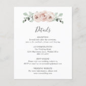 Dusty Roos Pink Floral Budget Weddenschap Flyer (Achterkant)