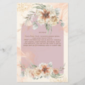 Dusty Roos Pink Floral Pampas Grass Boho Wedding (Achterkant)