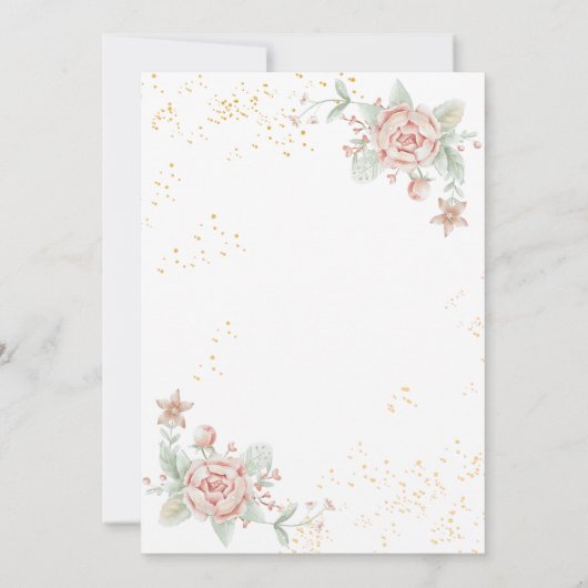 Dusty Roos Pink Floral Peony Save the Date Wedding Kaart (Achterkant)