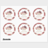 Dusty Roos Pink Floral Pumpkin Baby shower Ronde Sticker (Vel)