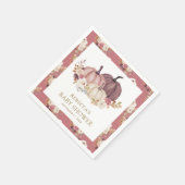 Dusty Roos Pink Floral Pumpkin Baby shower Servet (Hoek)