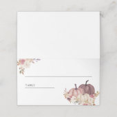Dusty Roos Pink Floral Pumpkin Plaatskaartje (Buitenkant ongevouwen)