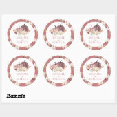 Dusty Roos Pink Floral Pumpkin Weddenschap Ronde Sticker (Vel)
