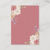 Dusty Roos Pink Floral QR Code RSVP Weddenschap Informatiekaartje (Achterkant)