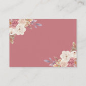 Dusty Roos Pink Floral Wood Pumpkin Book Request Informatiekaartje (Achterkant)