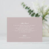 Dusty Roos Pink Formal Classic Elegant Wedding Informatiekaartje (Staand voorkant)