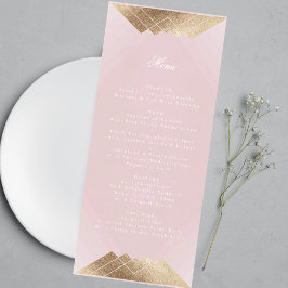 Dusty Roos Pink Geometric Gold Gatsby Wedding Menu