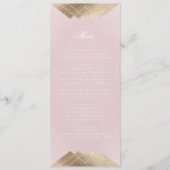 Dusty Roos Pink Geometric Gold Gatsby Wedding Menu (Voorkant)
