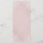 Dusty Roos Pink Geometric Gold Gatsby Wedding Menu (Achterkant)