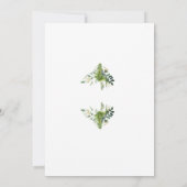 Dusty Roos Pink Greenery Monogram Bevestiging Kaart (Achterkant)