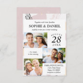 Dusty Roos Pink Line Art Abstract 3 Fotobruiloft Kaart (Voorkant / Achterkant)