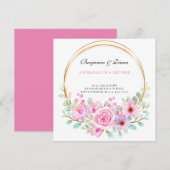 Dusty Roos Pink Mauve Gold Greenery Floral Wedding Kaart (Voorkant / Achterkant)