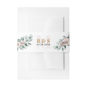 Dusty Roos Pink Mauve Gold Greenery Floral Wedding Uitnodigingen Wikkel (Voorkant Voorbeeld)